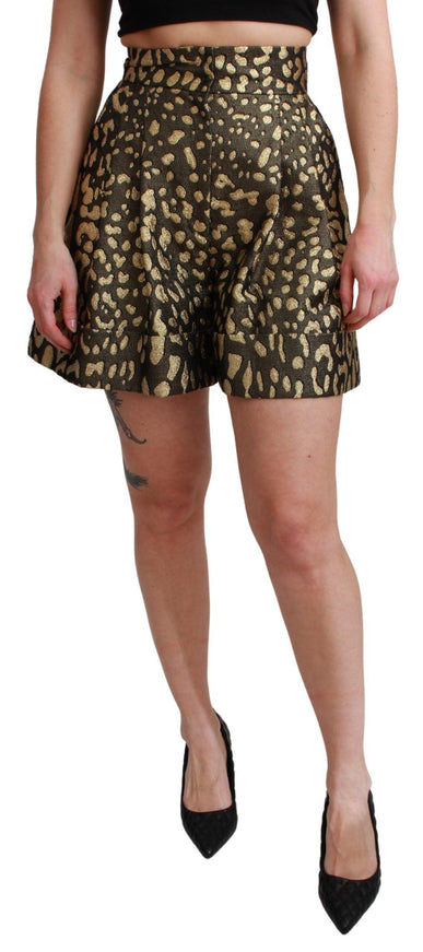 Dolce & Gabbana Black Gold High Waist Mini Cotton Shorts