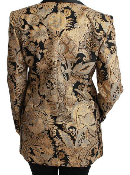 Dolce & Gabbana Black Gold Jacquard Blazer Jacket