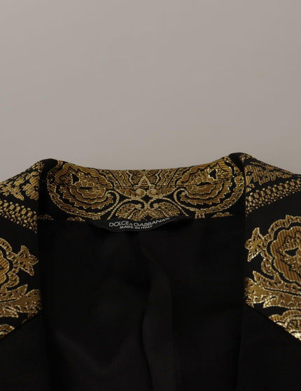 Dolce & Gabbana Black Gold Jacquard Single Breasted Blazer - Ellie Belle