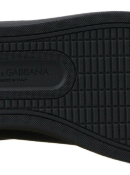 Dolce & Gabbana Black Gold Leather Classic Sneakers Shoes