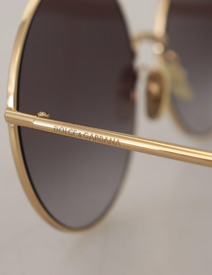 Dolce & Gabbana Black Gold Metal Frame Gradient Lens Sunglasses - Ellie Belle
