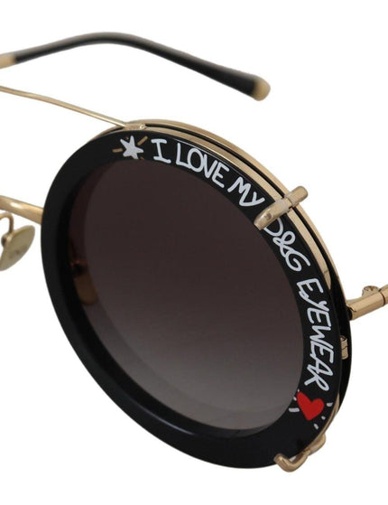 Dolce & Gabbana Black Gold Metal Frame Gradient Lens Sunglasses - Ellie Belle