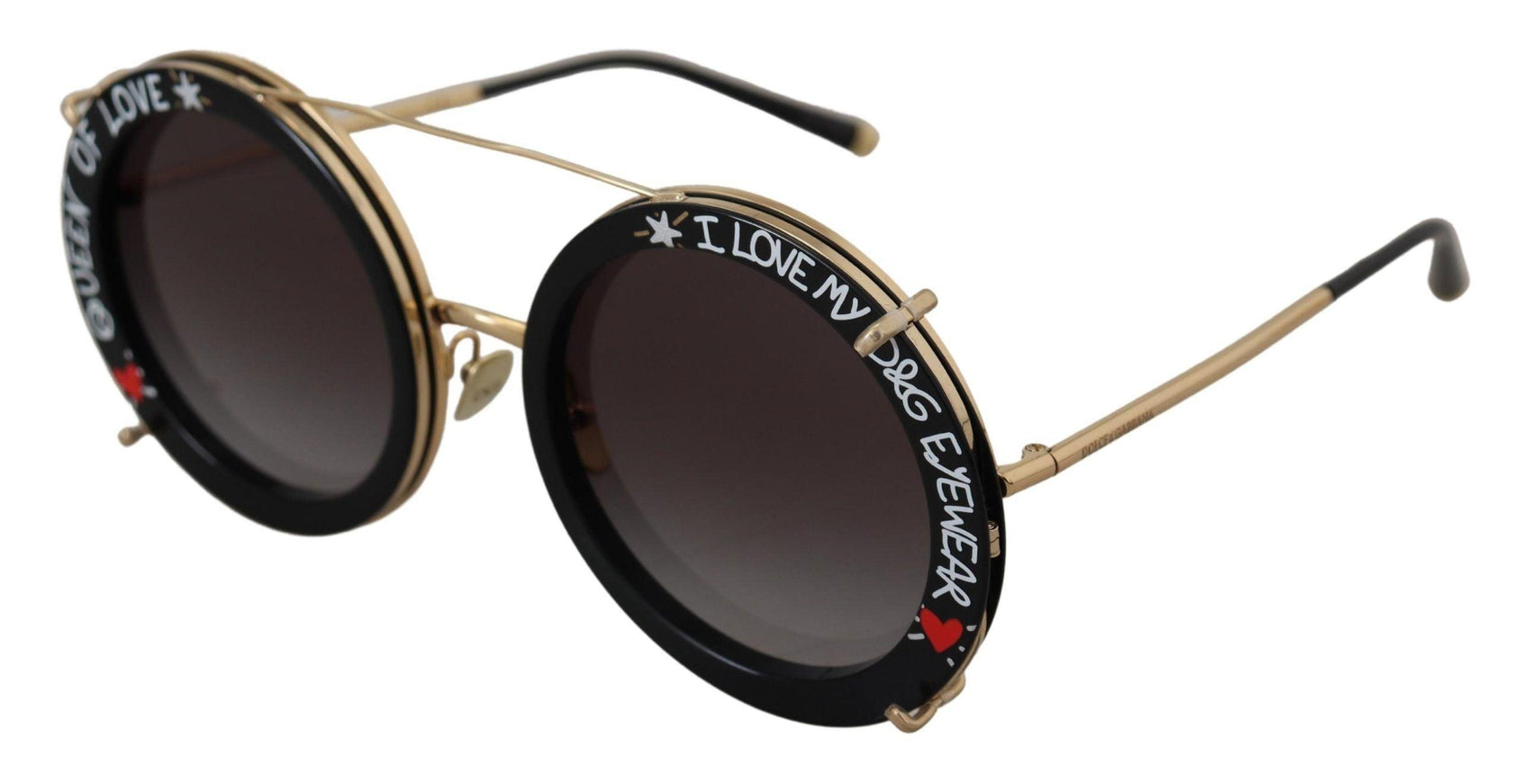 Dolce & Gabbana Black Gold Metal Frame Gradient Lens Sunglasses - Ellie Belle