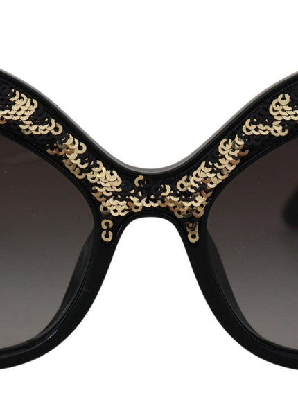 Dolce & Gabbana Black Gold Sequin Butterfly Polarized DG4326 Sunglasses