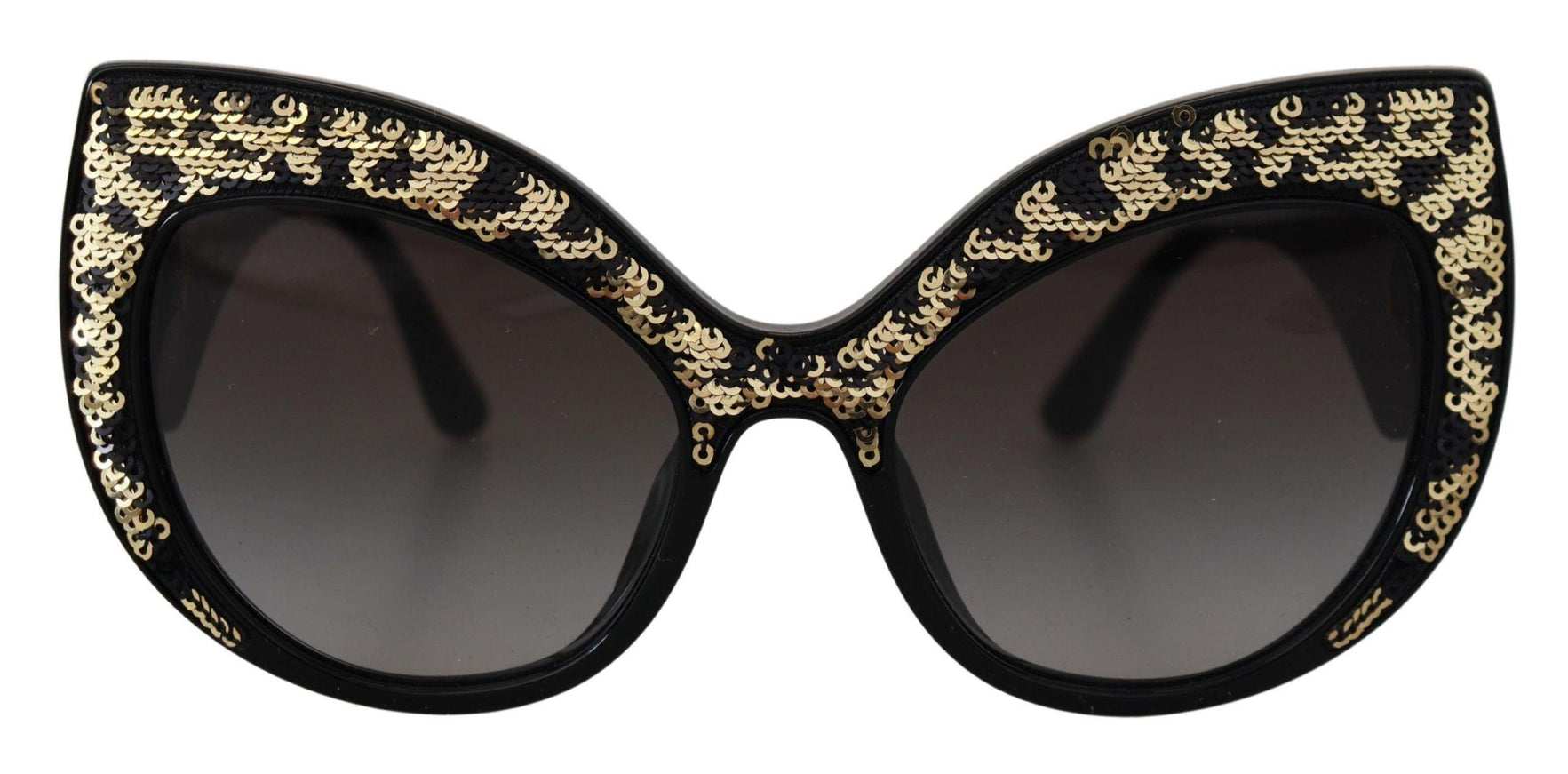 Dolce & Gabbana Black Gold Sequin Butterfly Polarized DG4326 Sunglasses - Ellie Belle