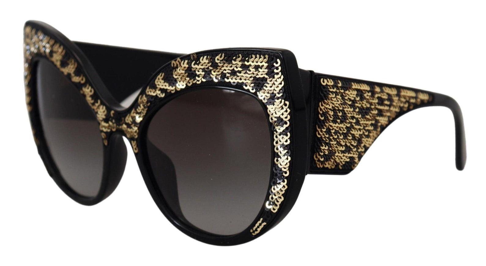 Dolce & Gabbana Black Gold Sequin Butterfly Polarized DG4326 Sunglasses - Ellie Belle