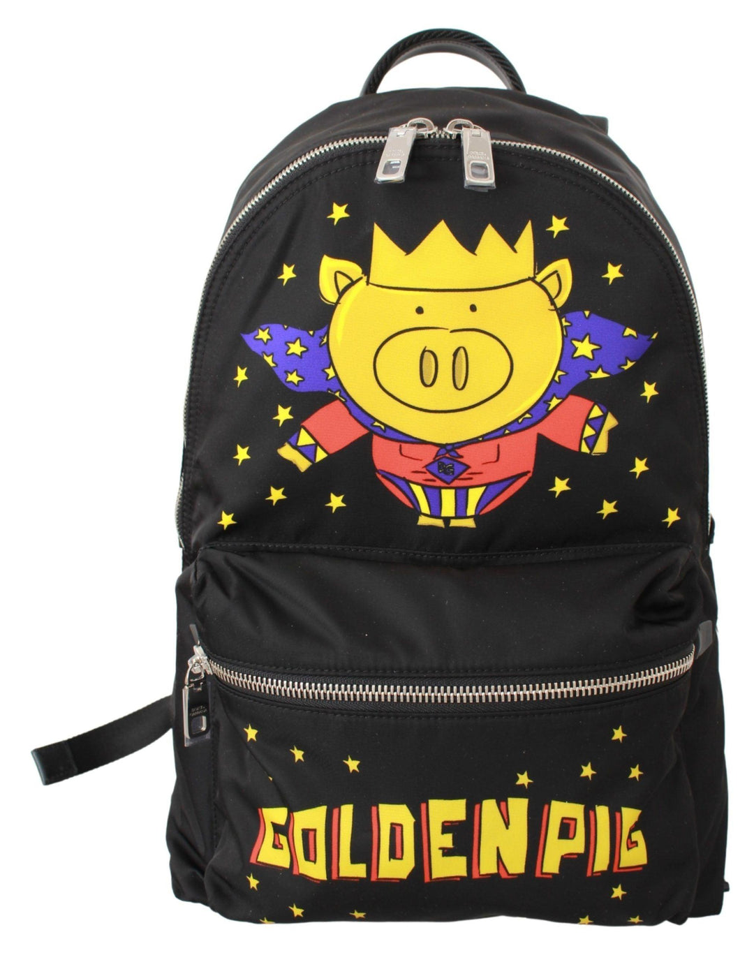 Dolce & Gabbana Black Golden Pig of the Year School Backpack - Ellie Belle