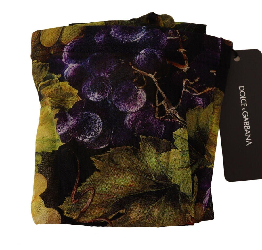 Dolce & Gabbana Black Grapes Print Stockings Tights - Ellie Belle