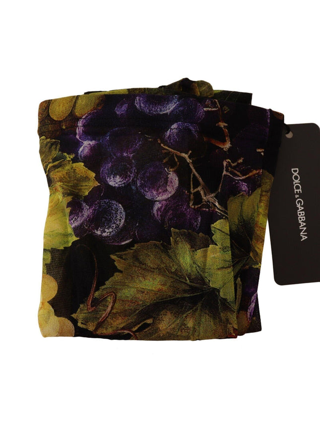 Dolce & Gabbana Black Grapes Print Stockings Tights - Ellie Belle
