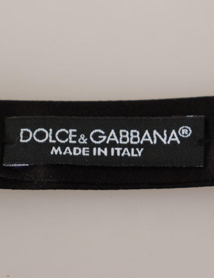 Dolce & Gabbana Black Gray Polka Dot 100% Silk Neck Papillon Tie - Ellie Belle