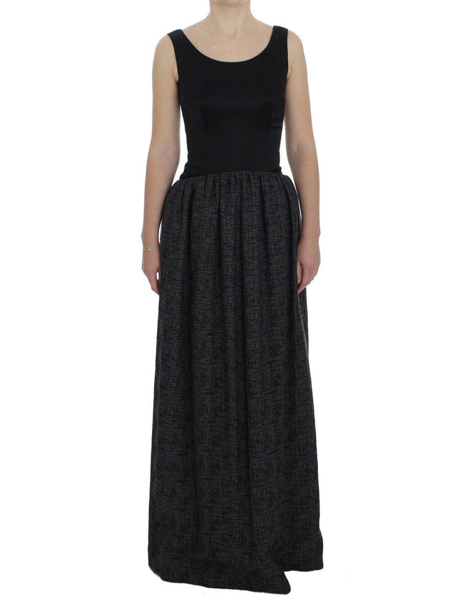 Dolce & Gabbana Black Gray Sheath Gown Full Length Dress - Ellie Belle
