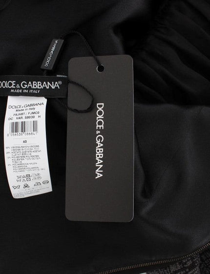Dolce & Gabbana Black Gray Sheath Gown Full Length Dress - Ellie Belle