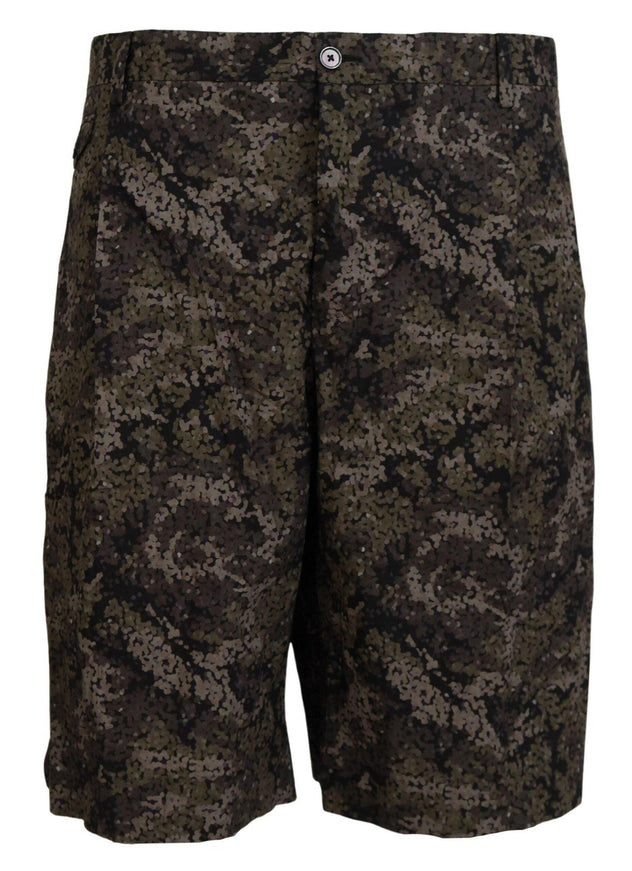 Dolce & Gabbana Black Green Military Patterned Cargo Shorts - Ellie Belle