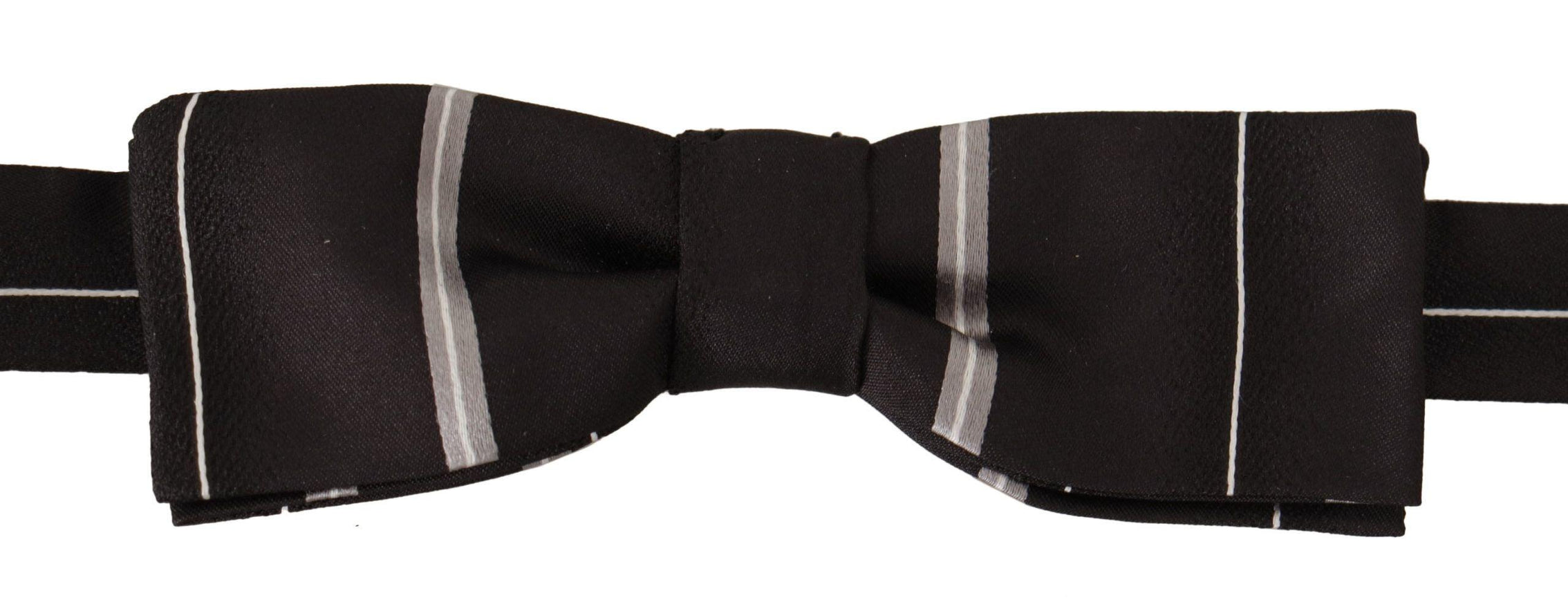 Dolce & Gabbana Black Grey Lining 100% Silk Neck Papillon Tie - Ellie Belle