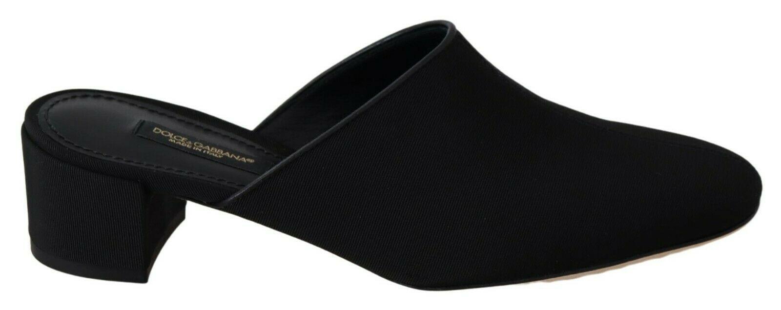 Dolce & Gabbana Black Grosgrain Slides Sandals Women Shoes - Ellie Belle