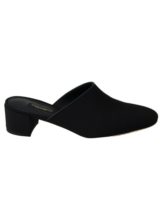 Dolce & Gabbana Black Grosgrain Slides Sandals Women Shoes - Ellie Belle