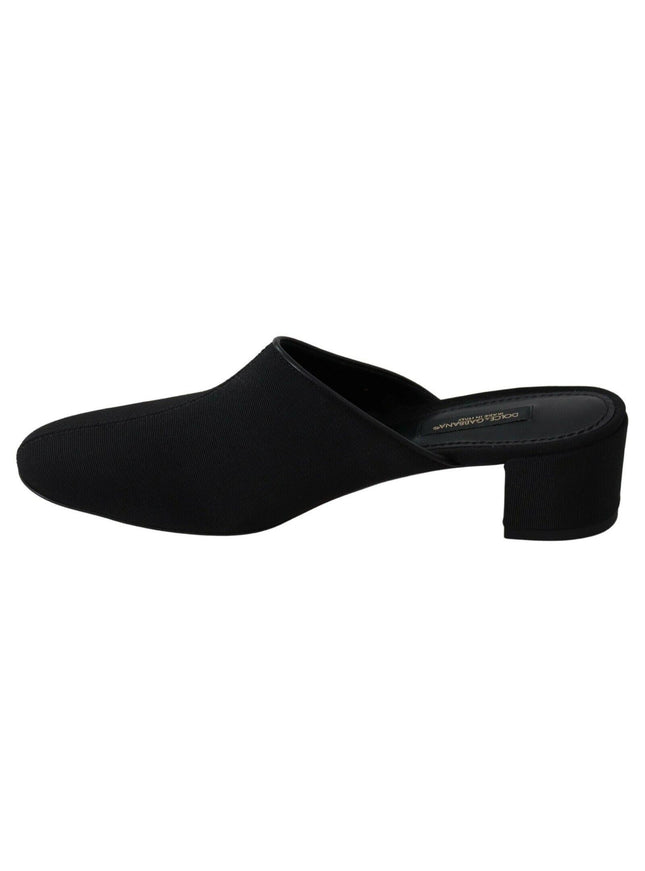Dolce & Gabbana Black Grosgrain Slides Sandals Women Shoes - Ellie Belle
