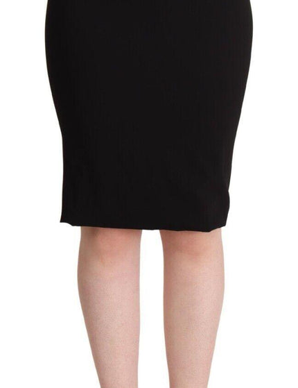 Dolce & Gabbana Black High Waist Knee Length Pencil Cut Skirt - Ellie Belle