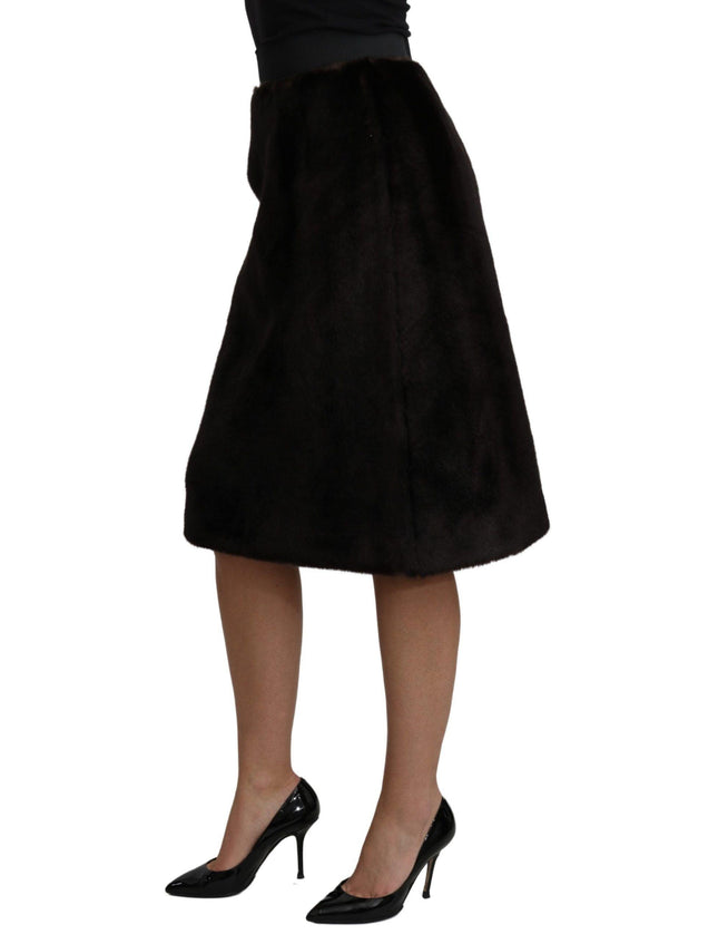 Dolce & Gabbana Black High Waist Pencil Cut Knee Length Skirt - Ellie Belle