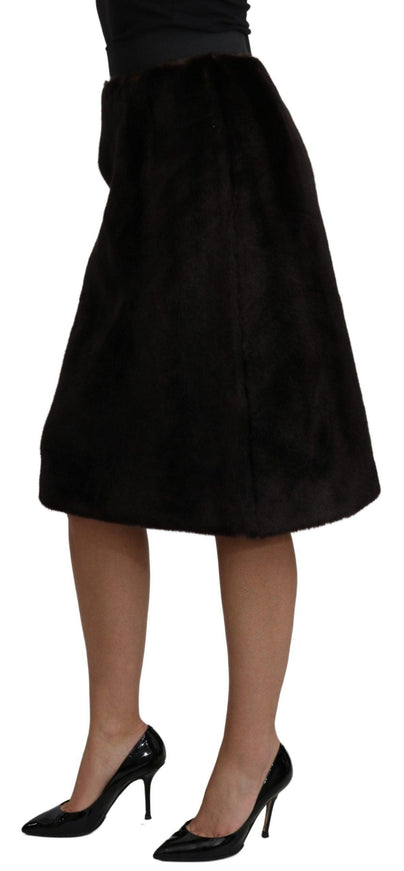 Dolce & Gabbana Black High Waist Pencil Cut Knee Length Skirt