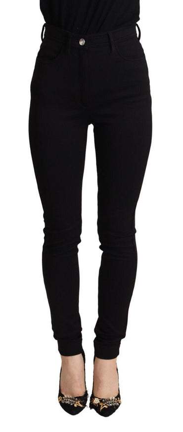 Dolce & Gabbana Black High Waist Skinny Slim Fit Pants - Ellie Belle