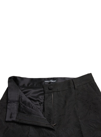 Dolce & Gabbana Black Polyester High Waist Tapered Pants - Ellie Belle