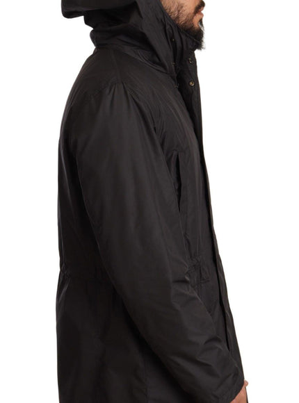Dolce & Gabbana Black Hooded Mens Trench Coat Jacket