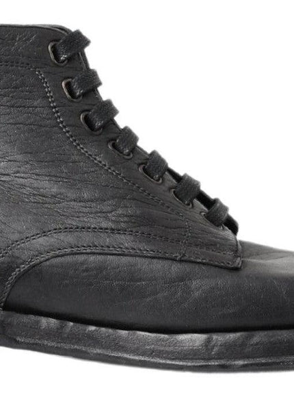 Dolce & Gabbana Black Horse Leather Perugino Boots