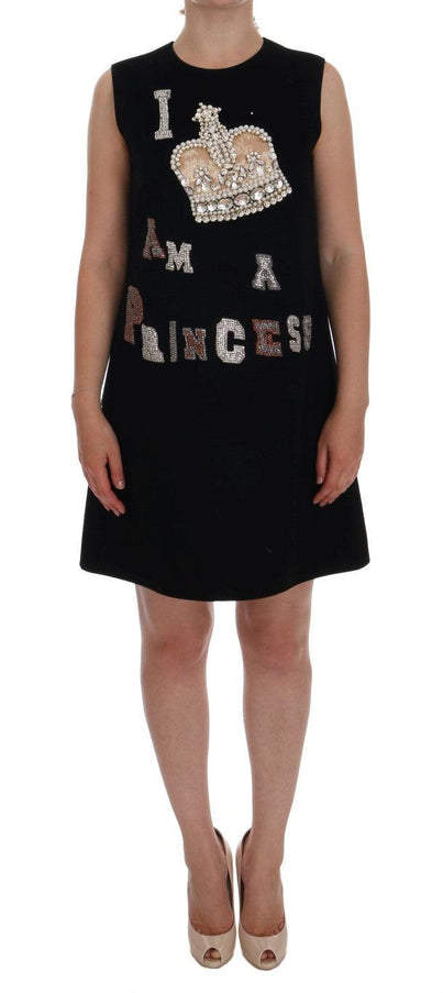 Dolce & Gabbana Black Crystal Shift Dress