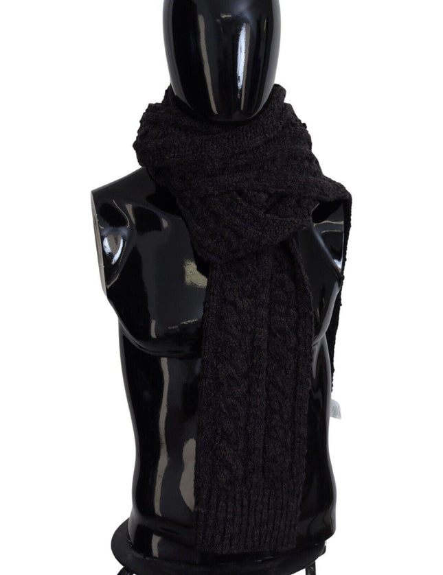 Dolce & Gabbana Black Knitted Men Neck Warm Shawl Scarf - Ellie Belle