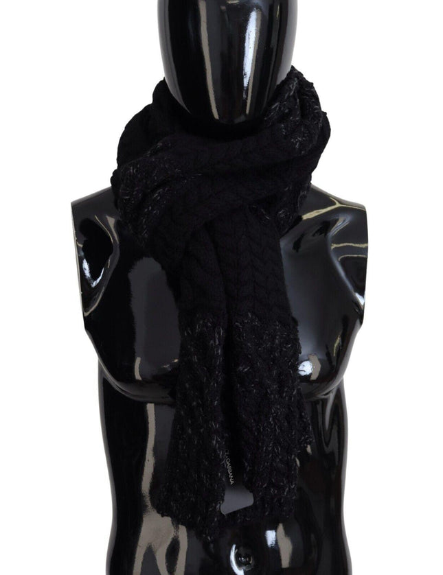 Dolce & Gabbana Black Knitted Men Neck Wrap Shawl Scarf - Ellie Belle