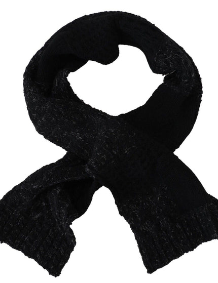 Dolce & Gabbana Black Knitted Men Neck Wrap Shawl Scarf - Ellie Belle