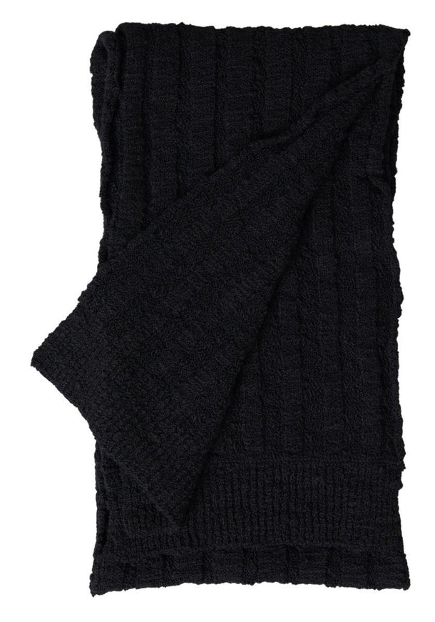 Dolce & Gabbana Black Knitted Wool Neck Wrap Shawl Scarf - Ellie Belle