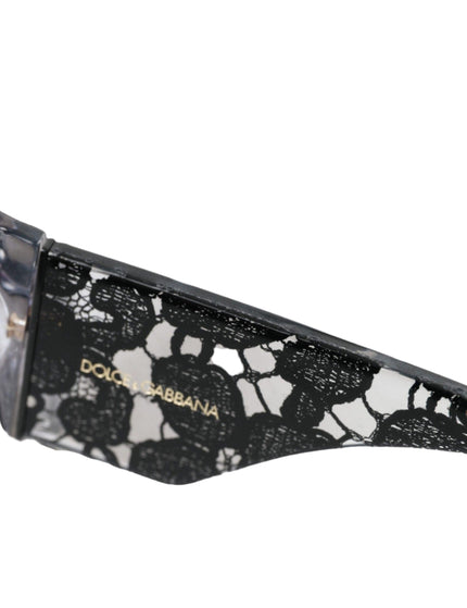 Dolce & Gabbana Black Lace Acetate Cat Eye Gray Lens DG4321F Sunglasses - Ellie Belle