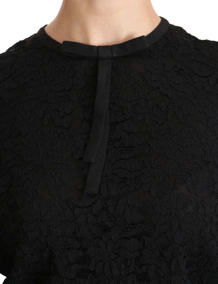 Dolce & Gabbana Black Lace Long Sleeve Nylon Blouse - Ellie Belle