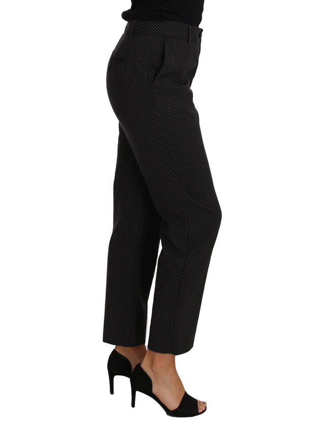 Dolce & Gabbana Black Lace Up Riding Cropped Trouser Pants
