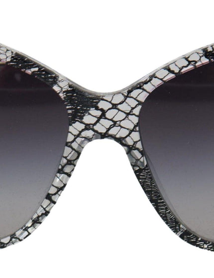 Dolce & Gabbana Black Lace White Acetate Frame DG4111M Shades Sunglasses - Ellie Belle