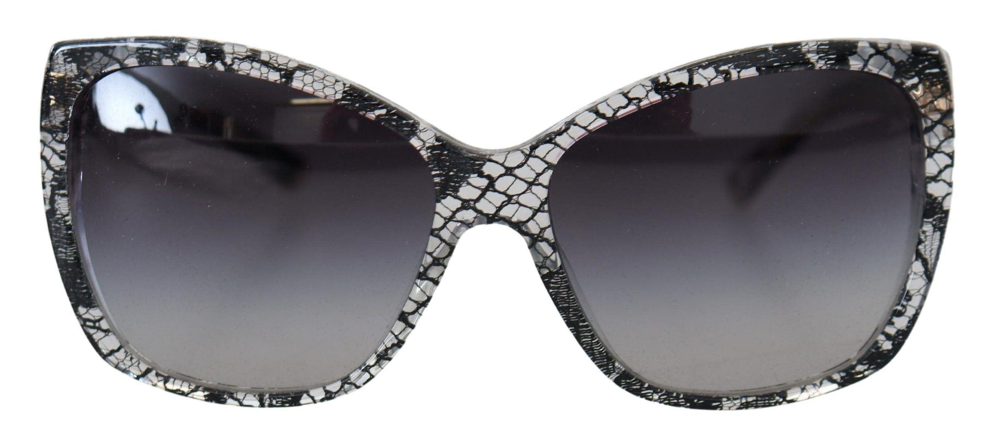 Dolce & Gabbana Black Lace White Acetate Frame DG4111M Shades Sunglasses - Ellie Belle