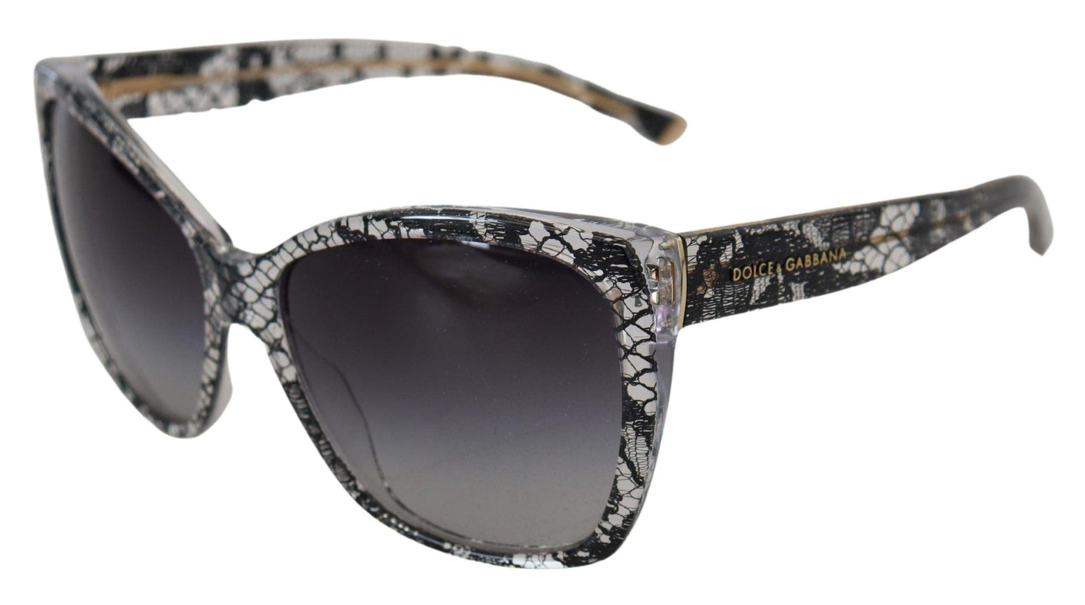 Dolce & Gabbana Black Lace White Acetate Frame DG4111M Shades Sunglasses - Ellie Belle