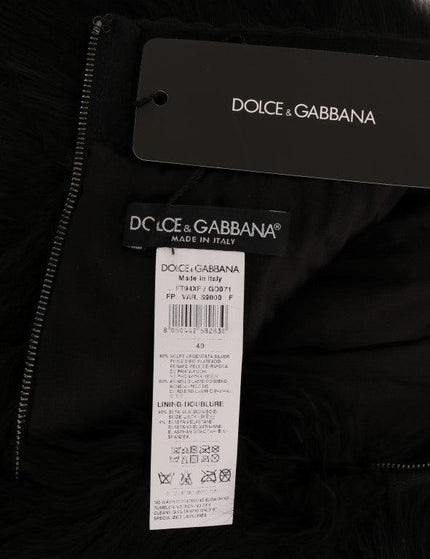 Dolce & Gabbana Black Lamb Fox Fur Mini Hot Pants - Ellie Belle