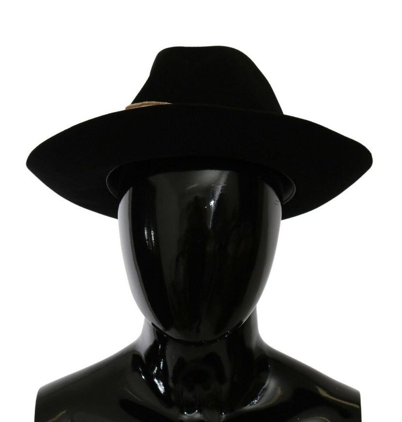 Dolce & Gabbana Black Lapin Amor Gignit Wide Brim Panama Hat - Ellie Belle