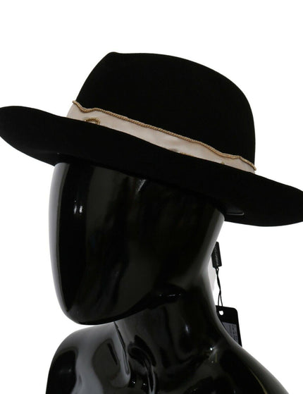 Dolce & Gabbana Black Lapin Amor Gignit Wide Brim Panama Hat - Ellie Belle