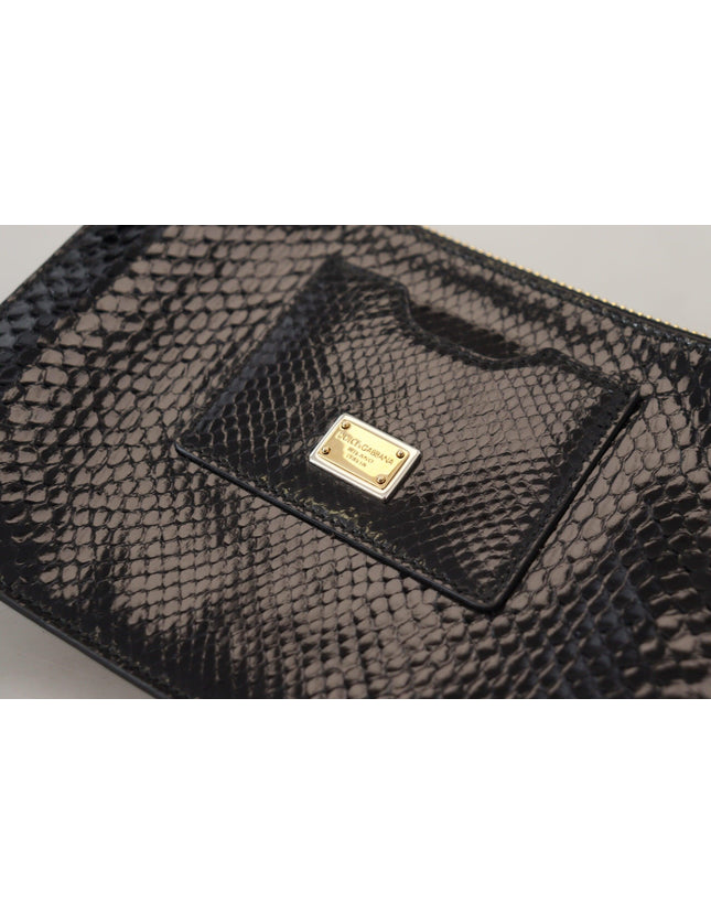 Dolce & Gabbana Black Leather Ayers Clutch Purse Wristlet Wallet - Ellie Belle