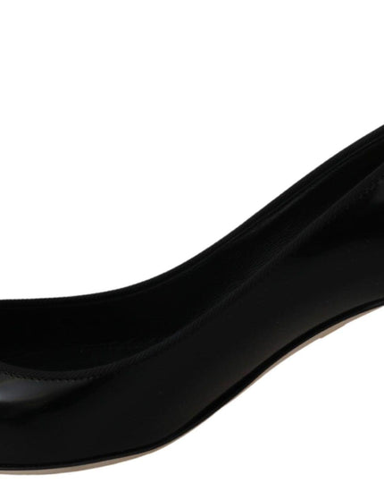 Dolce & Gabbana Black Leather BOOM Heels Pumps Shoes - Ellie Belle