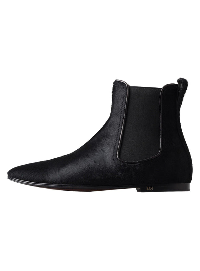 Dolce & Gabbana Black Leather Chelsea Men Ankle Boots Shoes - Ellie Belle