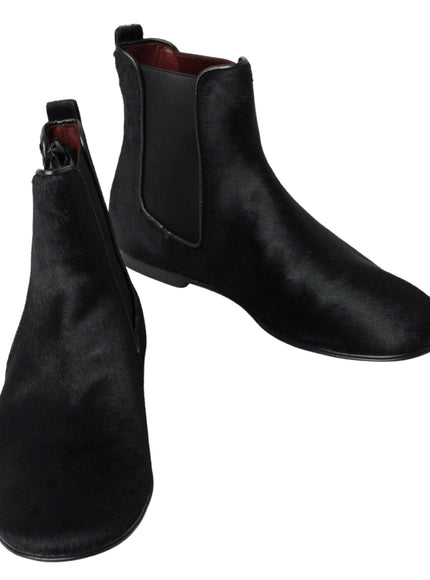 Dolce & Gabbana Black Leather Chelsea Men Ankle Boots Shoes - Ellie Belle