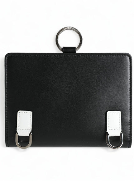 Dolce & Gabbana Black Leather Crystal Embellished Card Holder Wallet - Ellie Belle