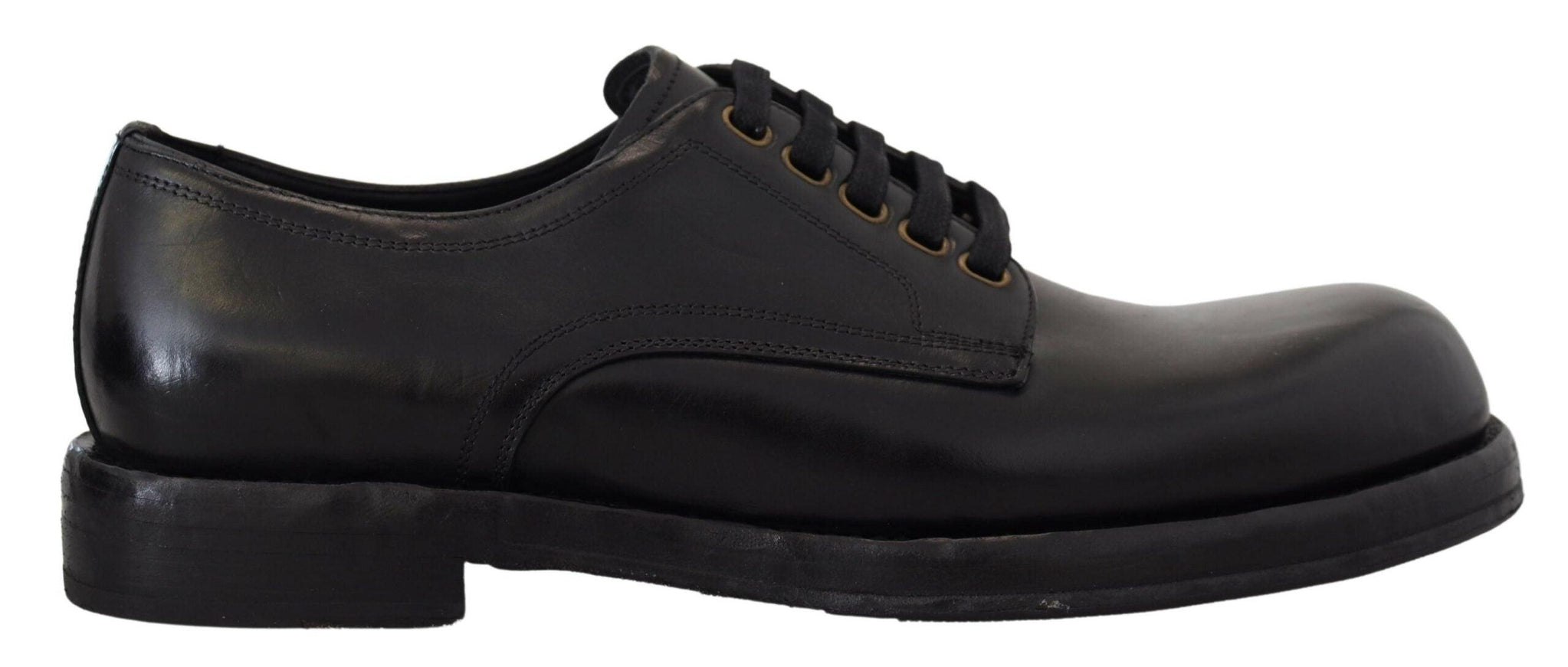 Dolce & Gabbana Black Leather Derby Dress Formal Shoes - Ellie Belle