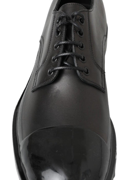 Dolce & Gabbana Black Leather Derby Dress Shoes - Ellie Belle