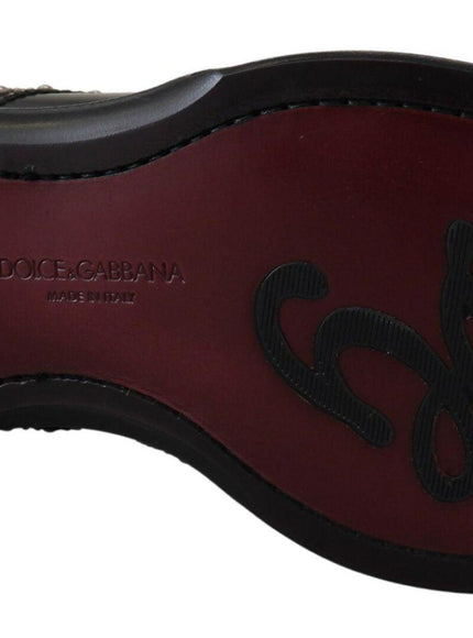 Dolce & Gabbana Black Leather Derby Dress Studded Shoes